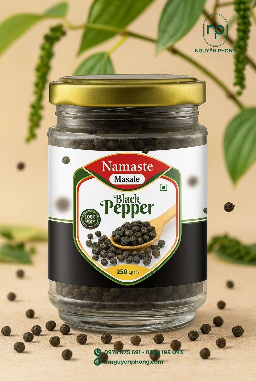 in tem nhãn hạt tiêu đẹp mắt